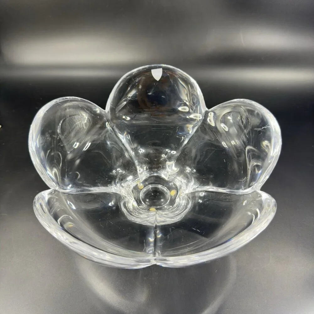 Vintage Orrefors Clear Tulip Petal Flower Shaped Bowl Dish Centerpiece W Label‎